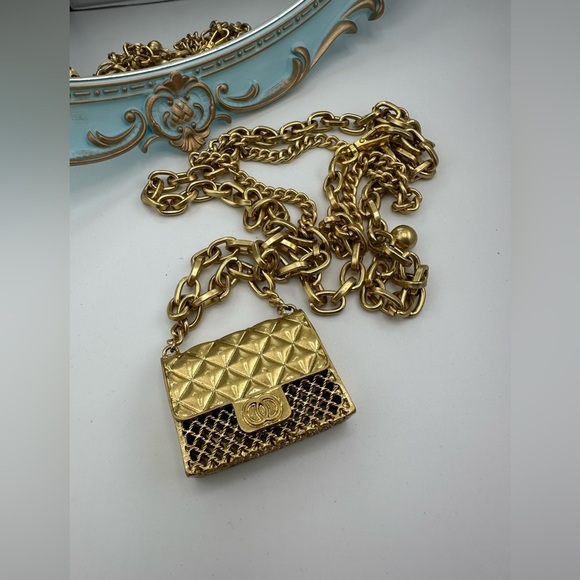 Anthropologie Mini Double Chain Charm Belt/Bag - Picture 13 of 17